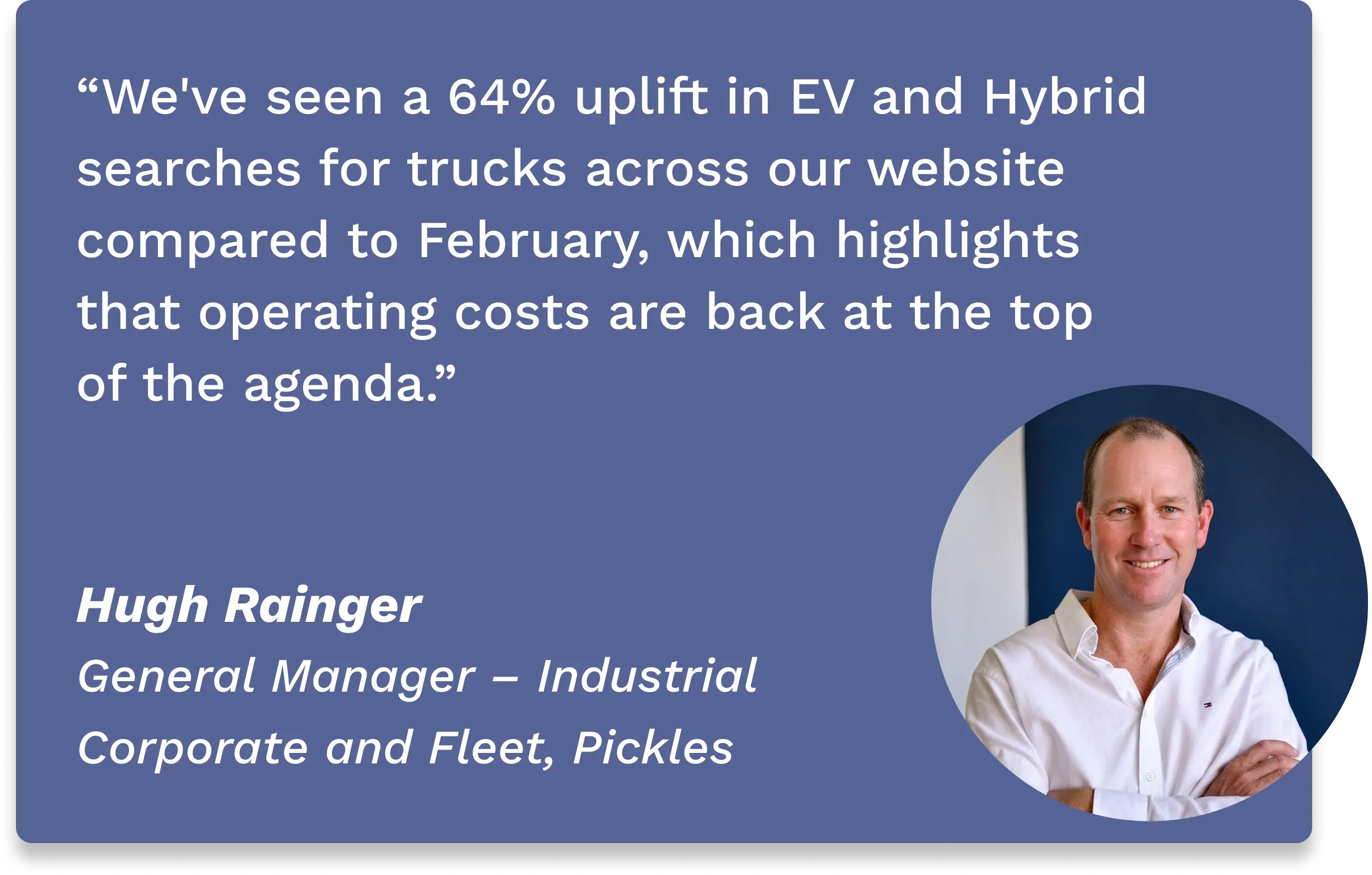 A quote from Hugh Rainger