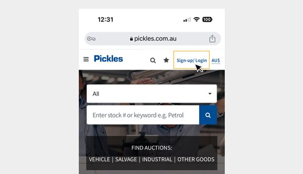 Outbid Notifications Mobile Step 1