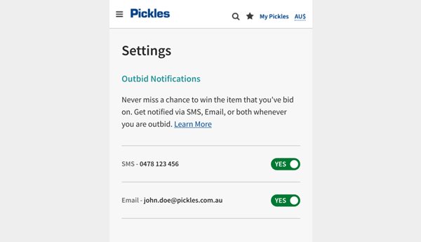 Outbid Notifications Mobile Step 6