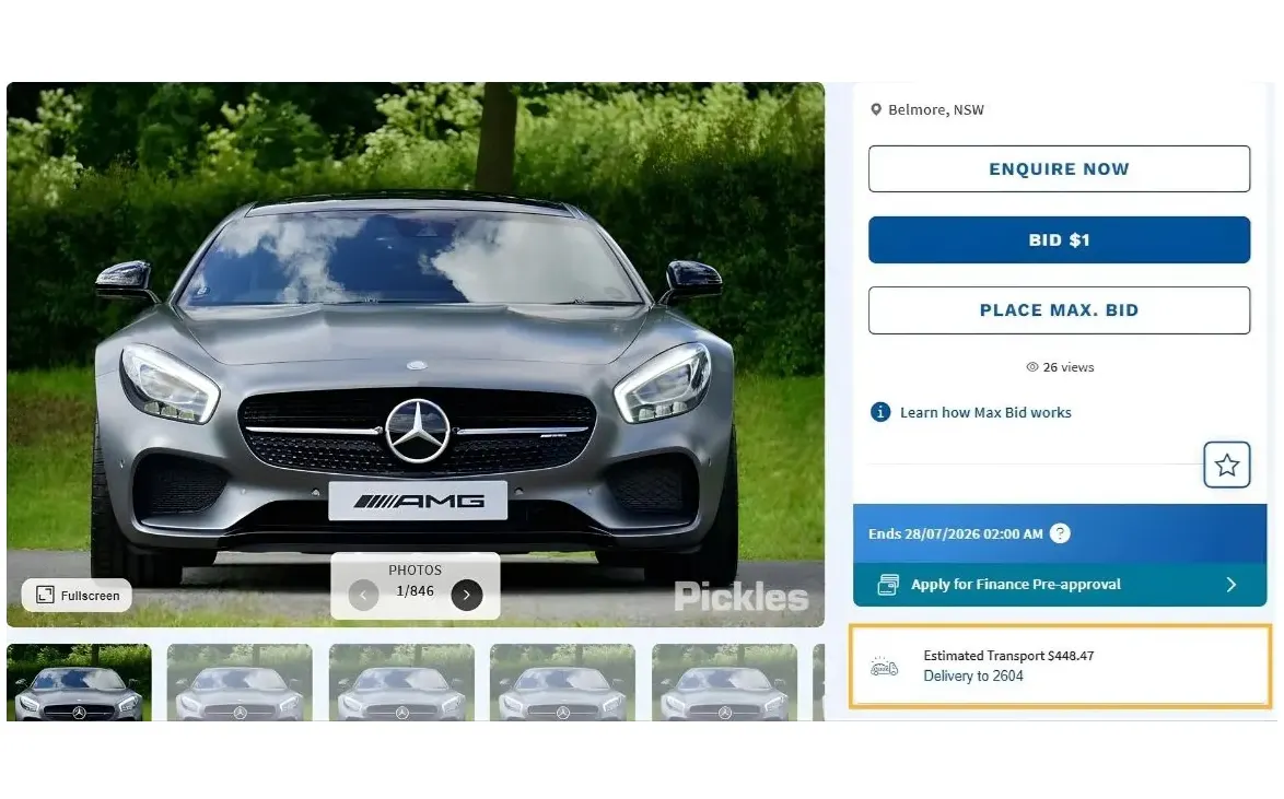 Transport - Get a transport estimate